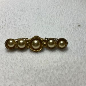 Antique Pearl and Brass Broach. Looks Fantastic on Brown or Black or your Choice